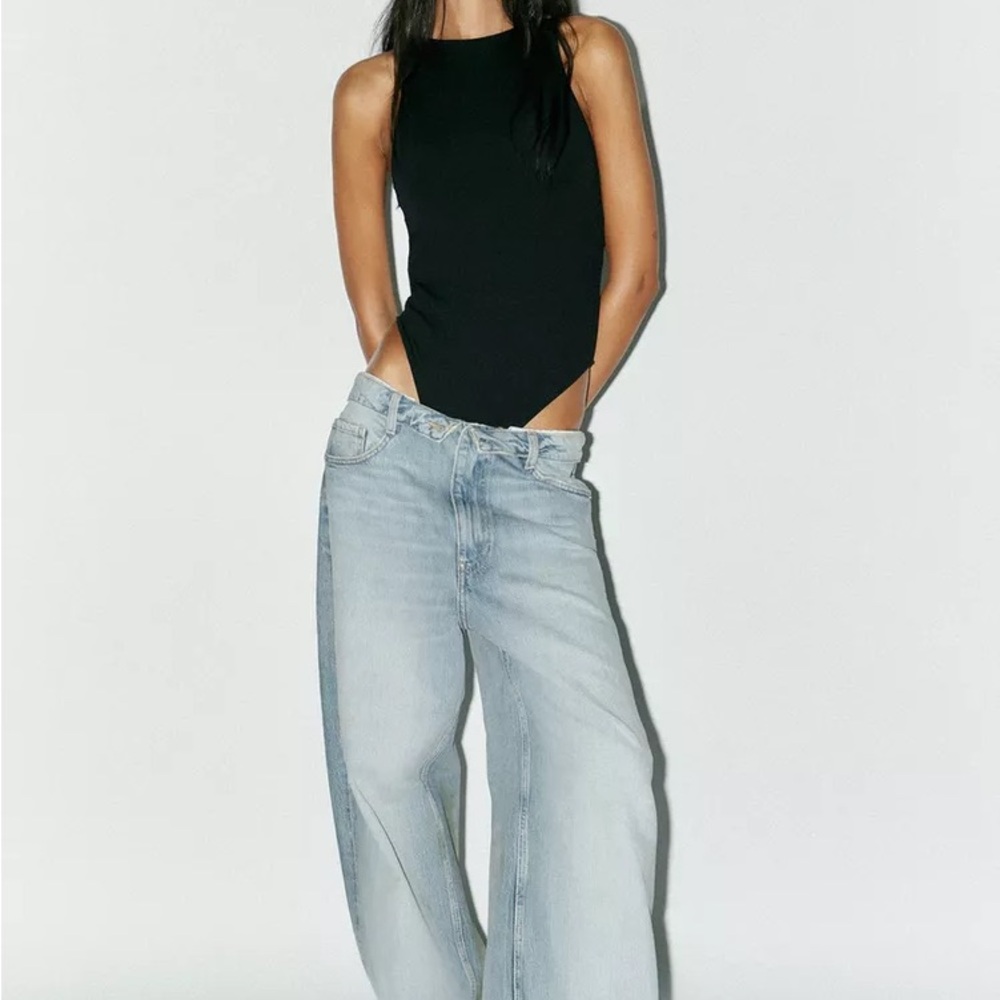 Zara polyamide halter bodysuit